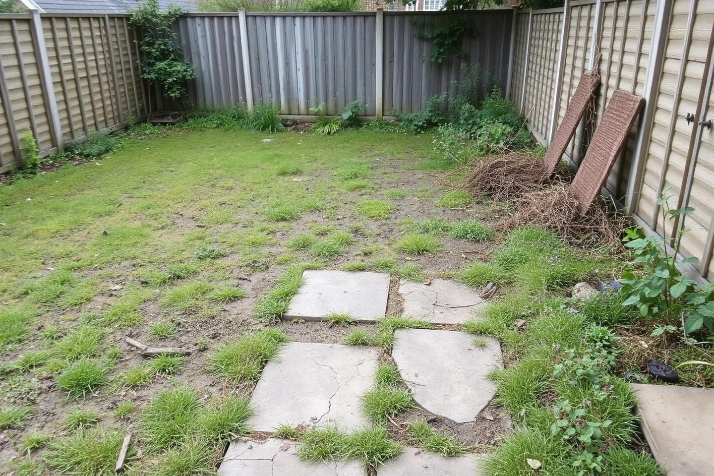 The same garden before landscaping work began